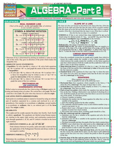 Algebra Part 2 Barchart