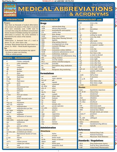 medical abbreviation acronyms fvcc bookstore
